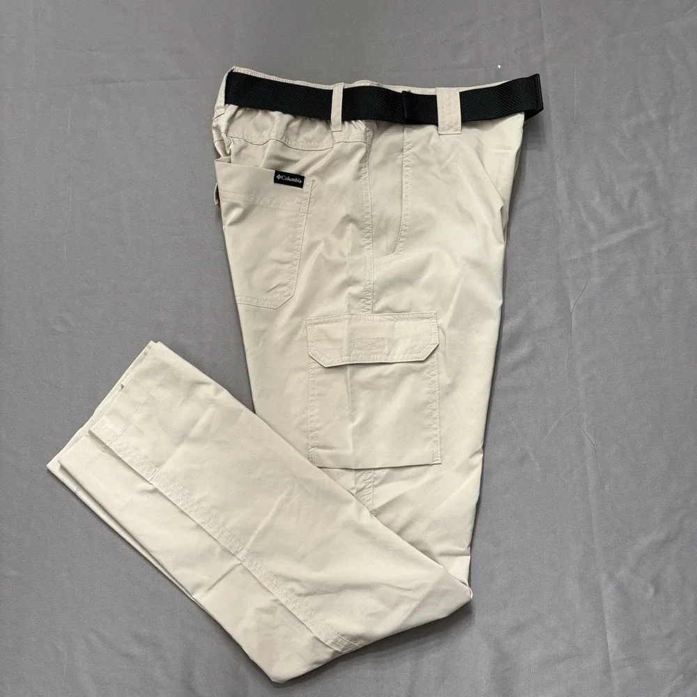 Columbia Men's Cargo Pants with Belt Size 28W 30L Hiking Outdoors Fishing